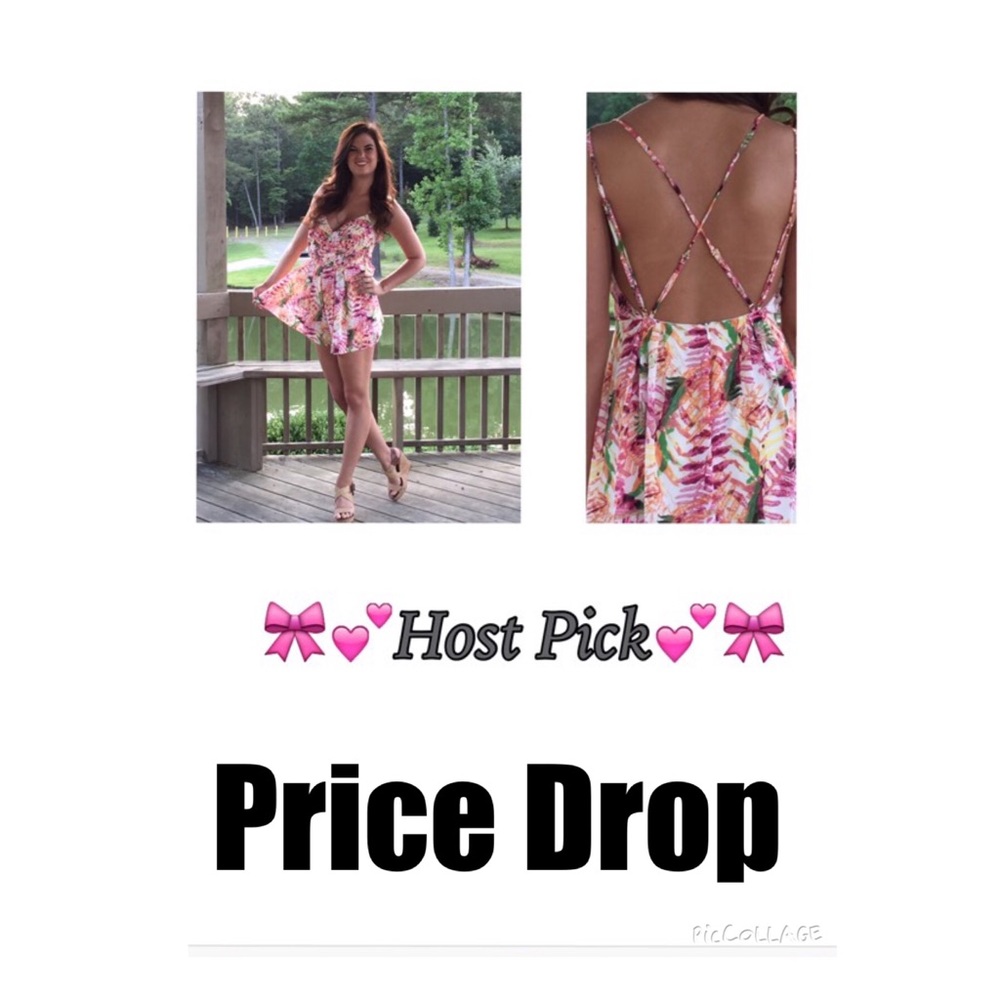 Floral Romper with Strappy Back - LAST ONE